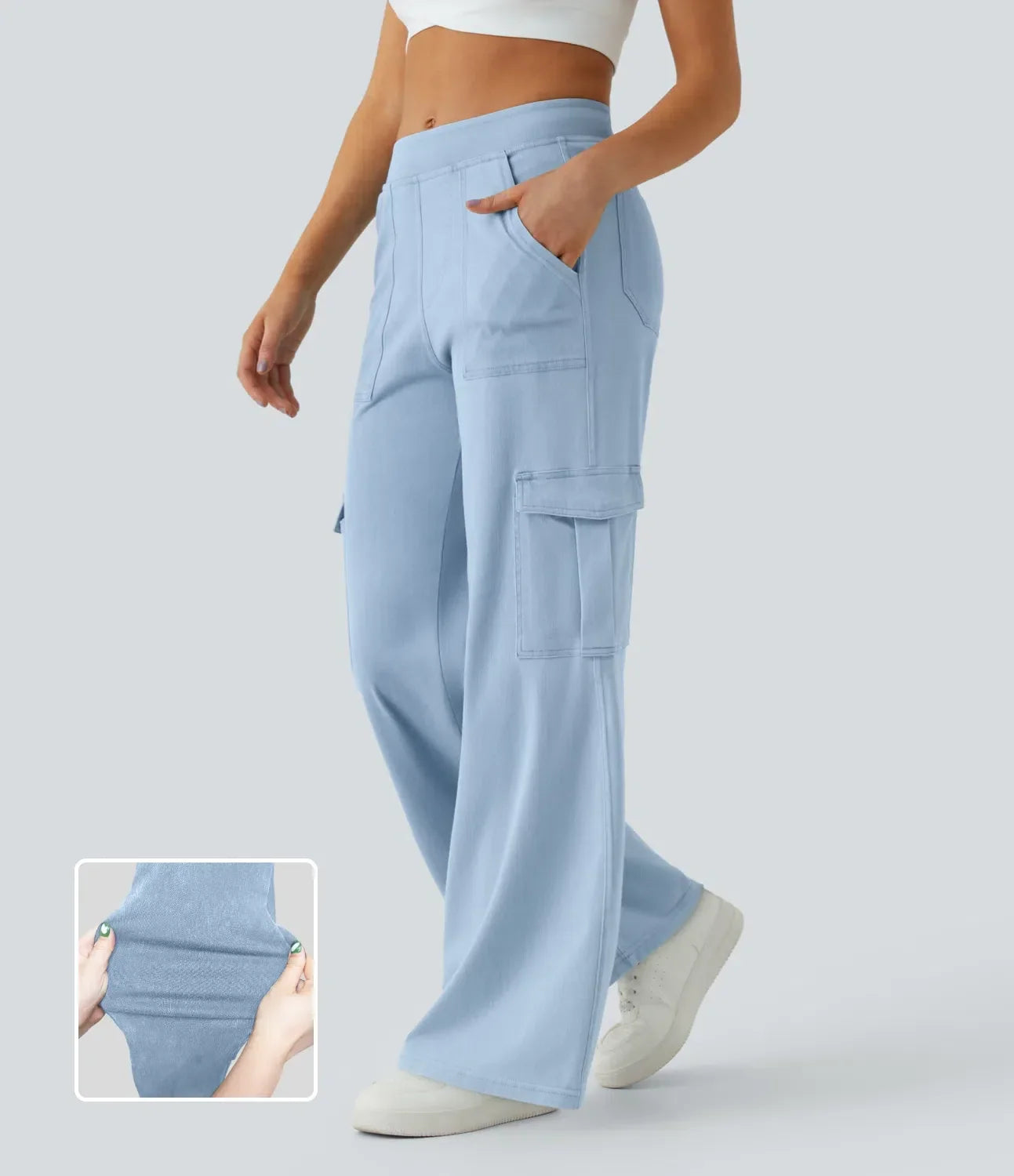 Cargo-Jeans mit mittlerer Leibhöhe