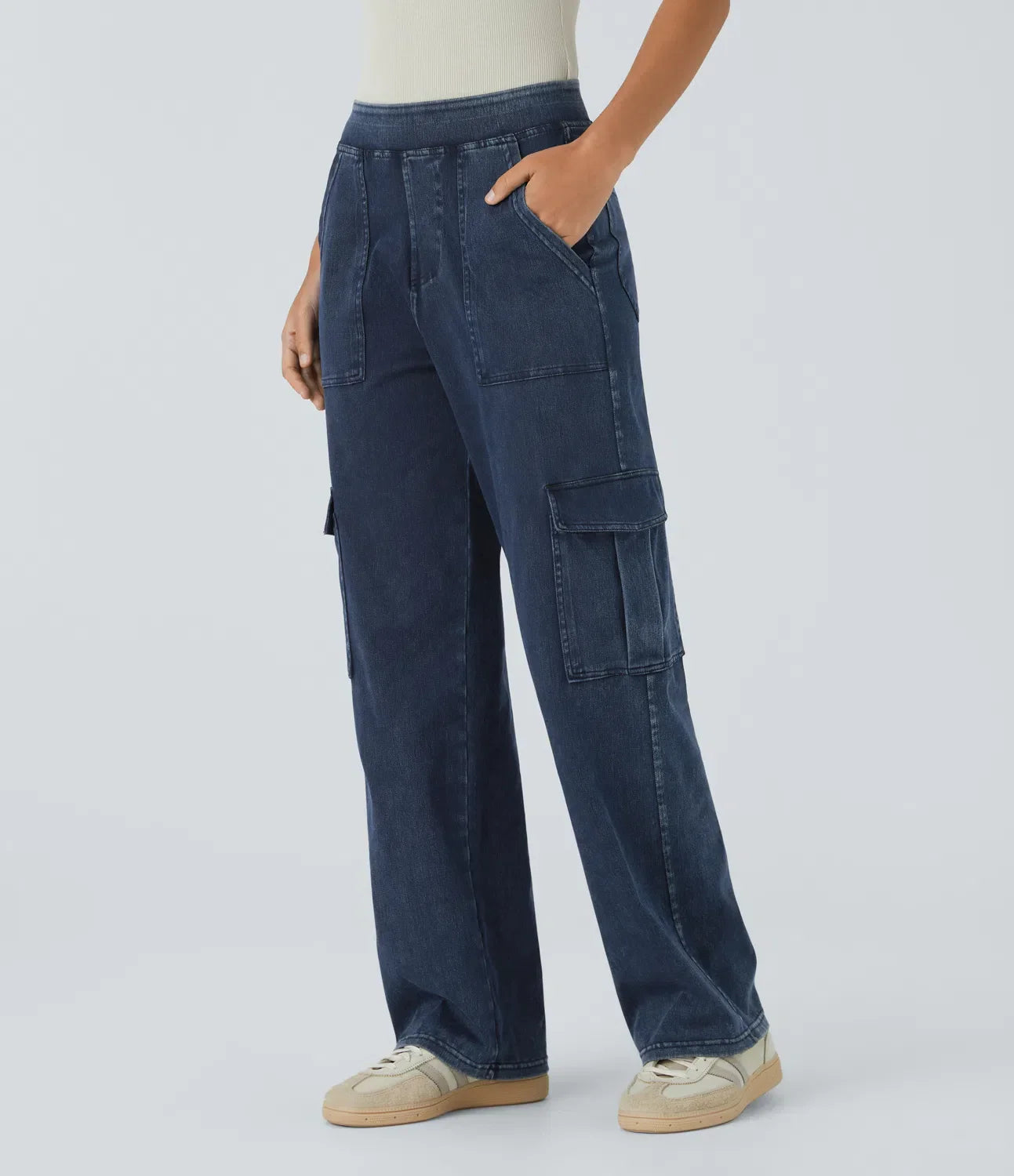Cargo-Jeans mit mittlerer Leibhöhe