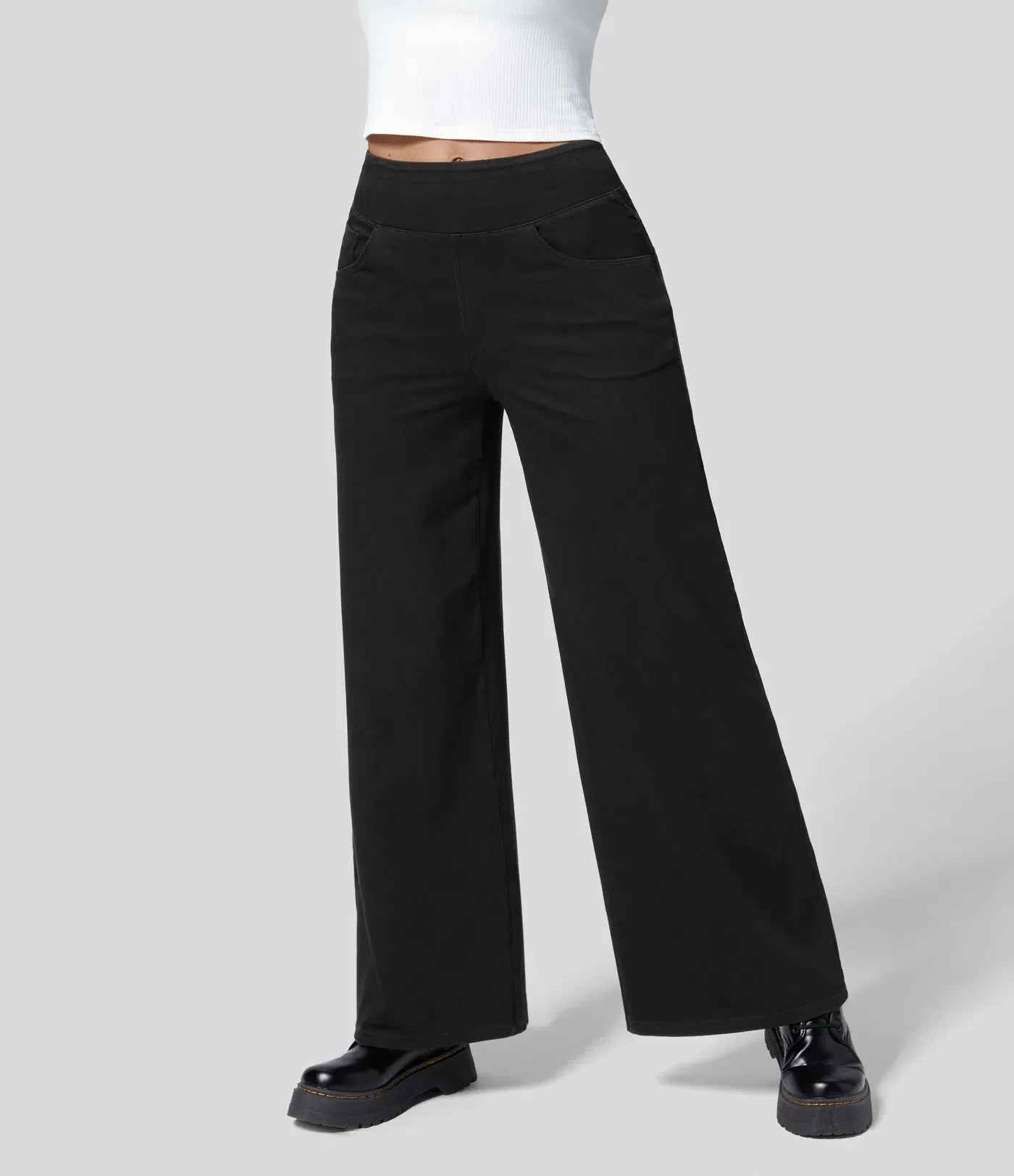 Lockere Arbeitsjeans aus gestricktem Stretch-Denim