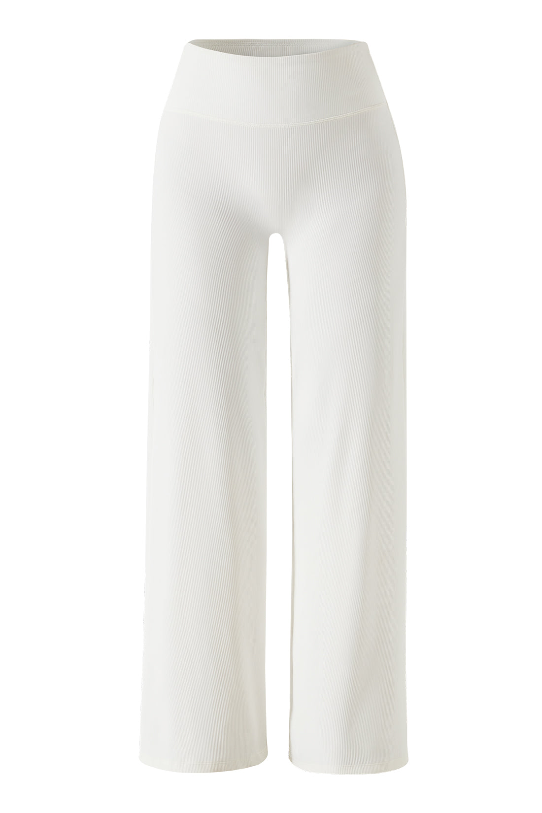 Micro Ribbed Solid Color Weite Hosenbeine