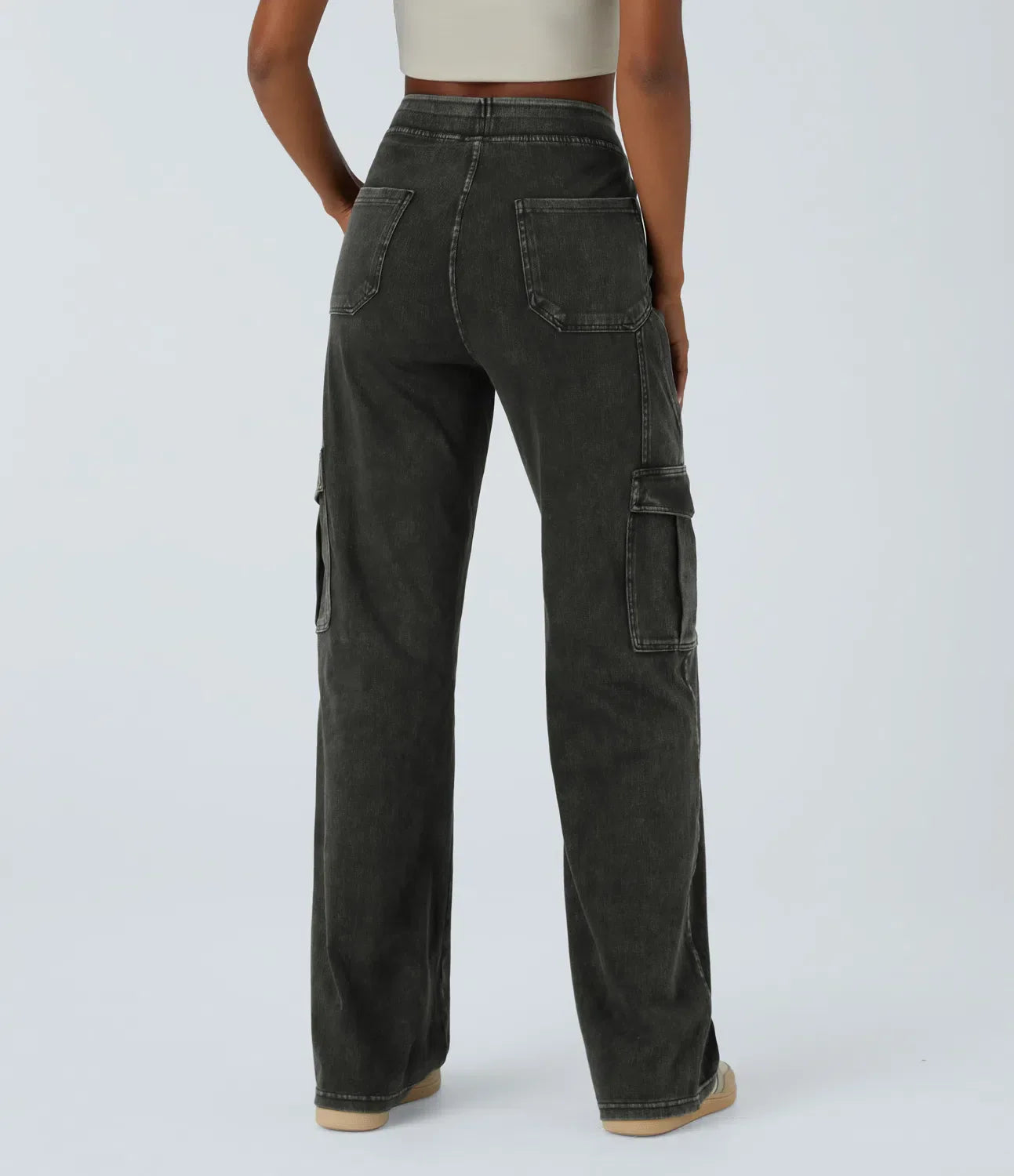 Cargo-Jeans mit mittlerer Leibhöhe