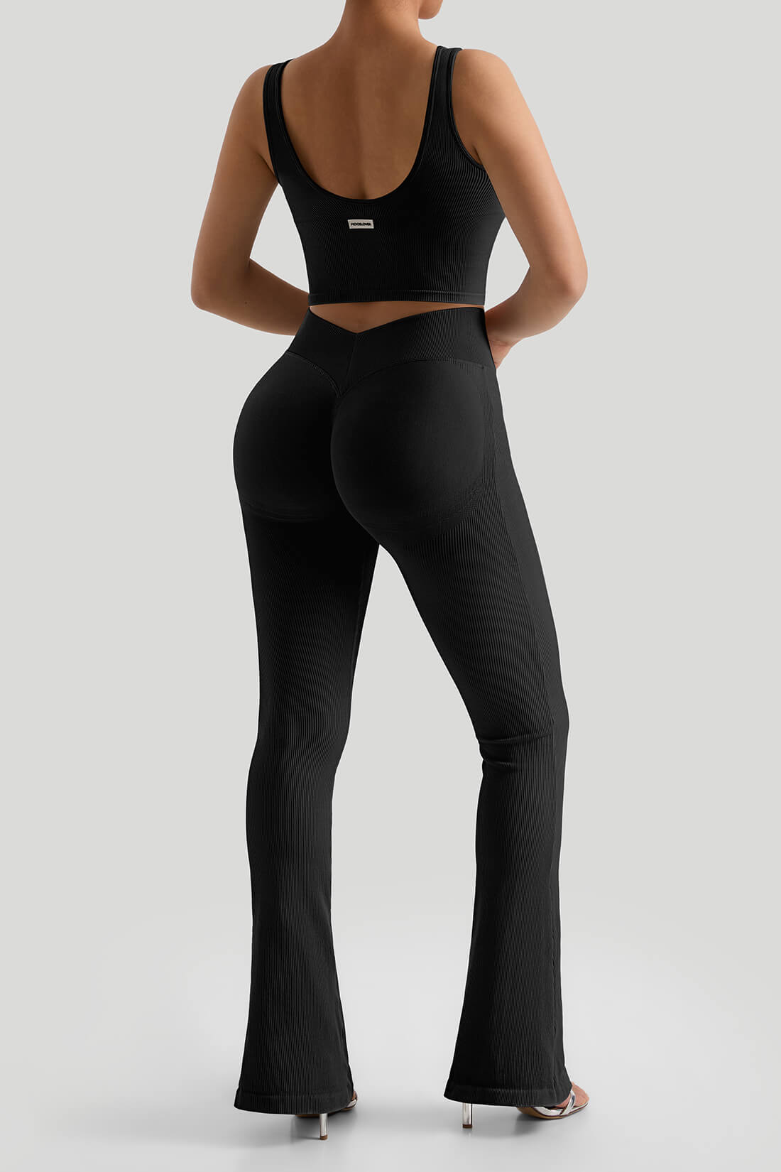 Nahtlose Leggings mit V-Taille und Bauchansatz