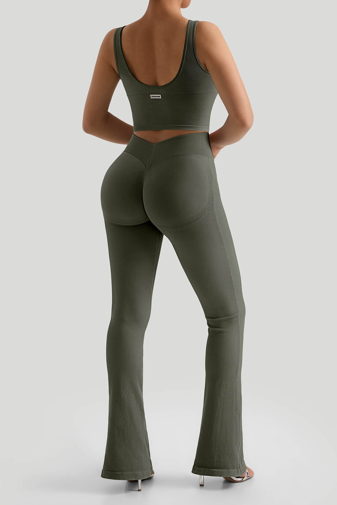 Nahtlose Leggings mit V-Taille und Bauchansatz