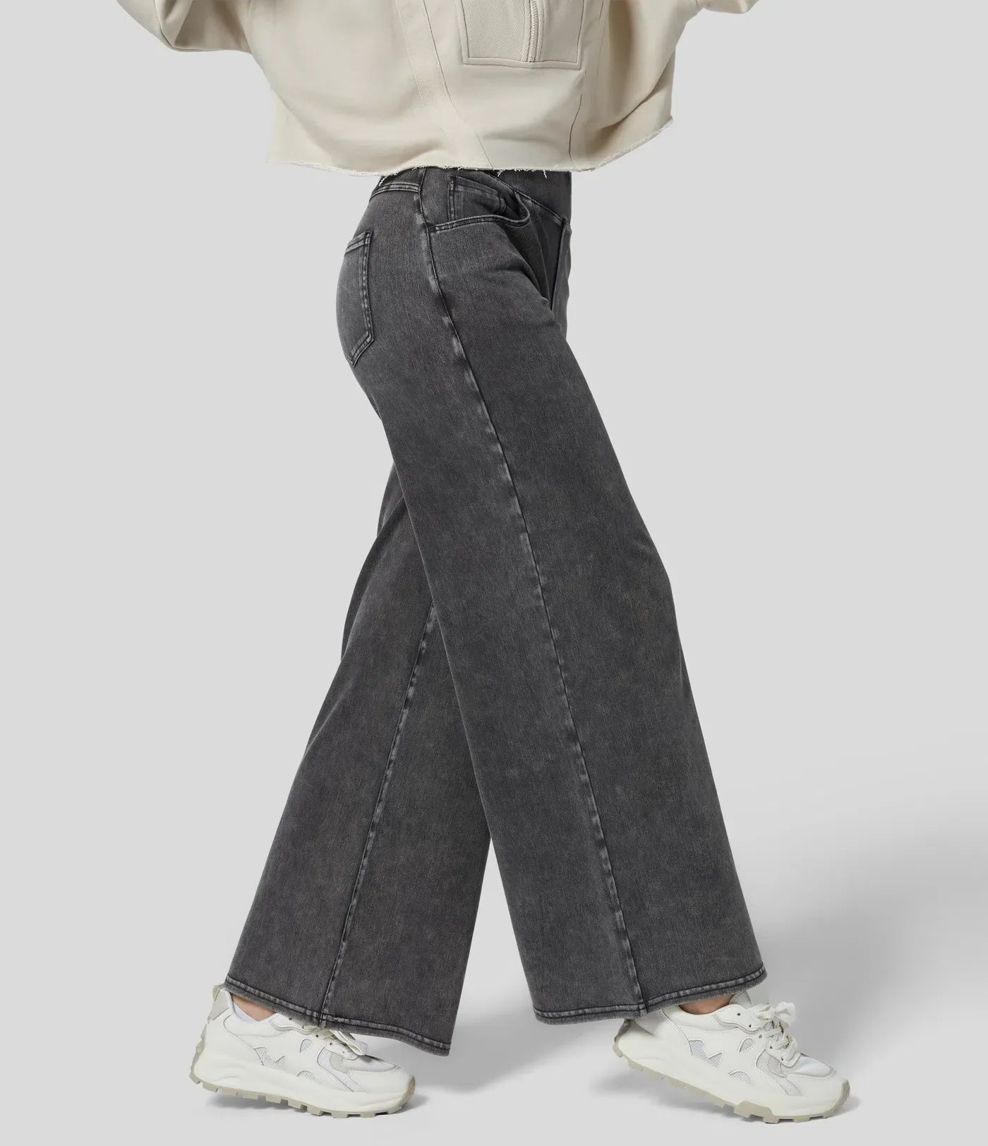 Locker sitzende Arbeitsjeans aus Stretch-Denim