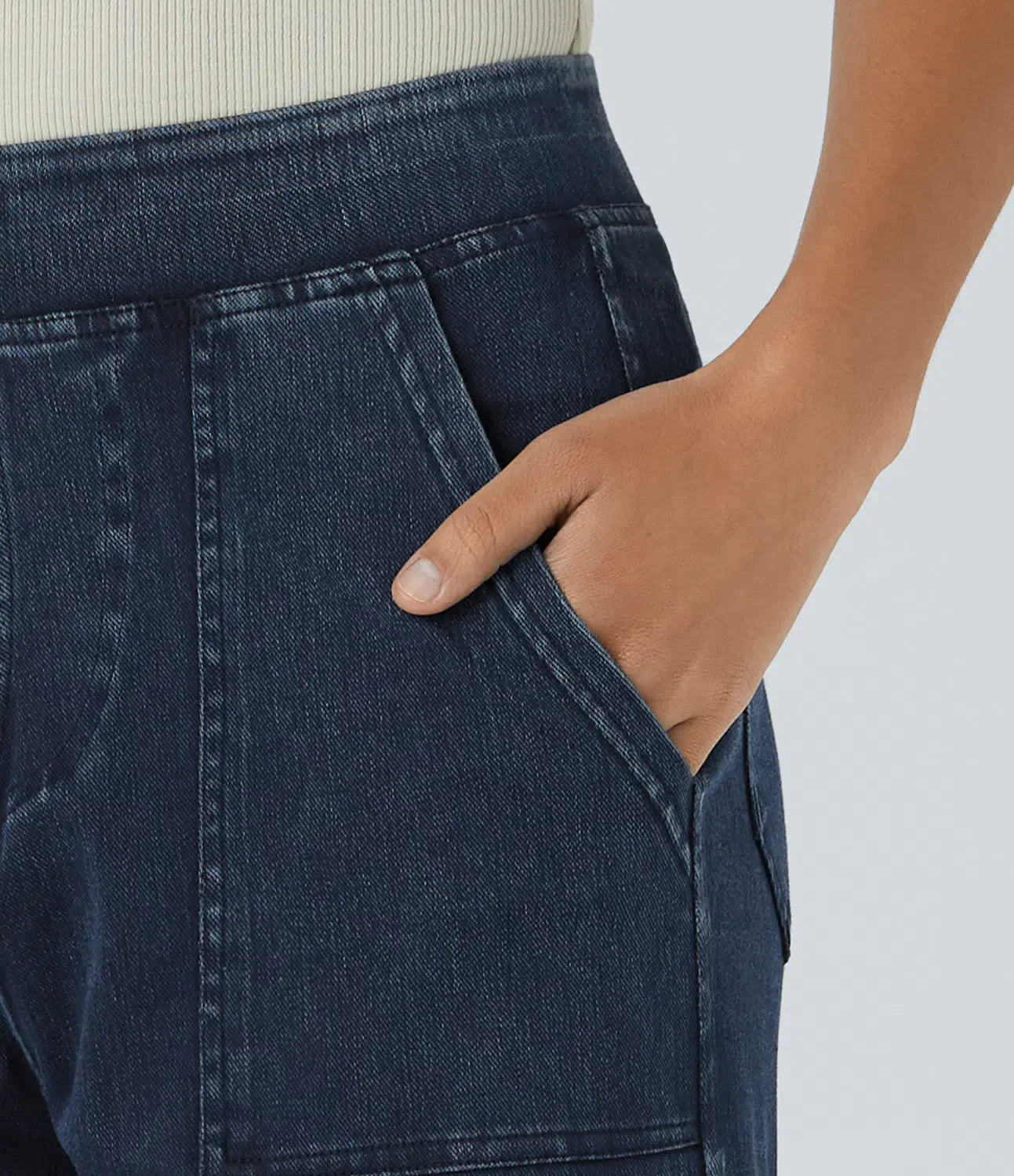 Cargo-Jeans mit mittlerer Leibhöhe