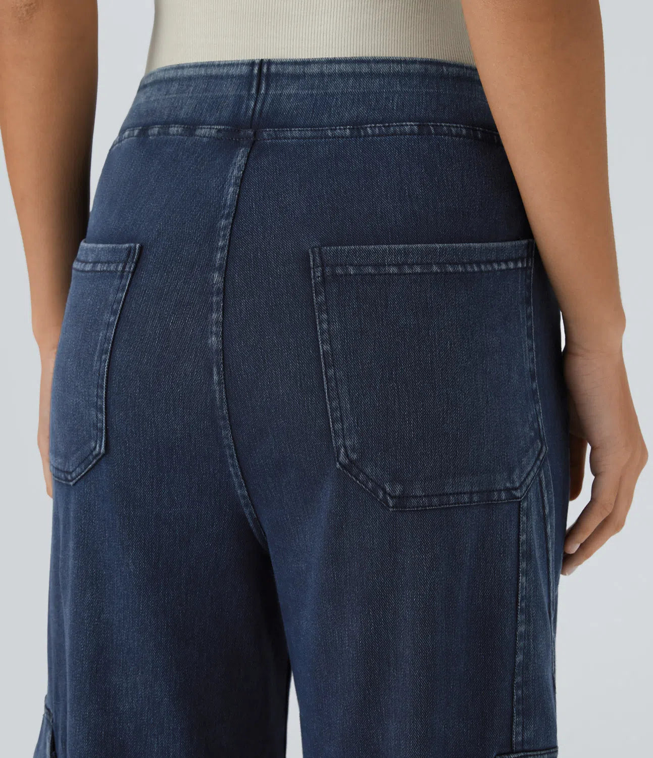 Cargo-Jeans mit mittlerer Leibhöhe