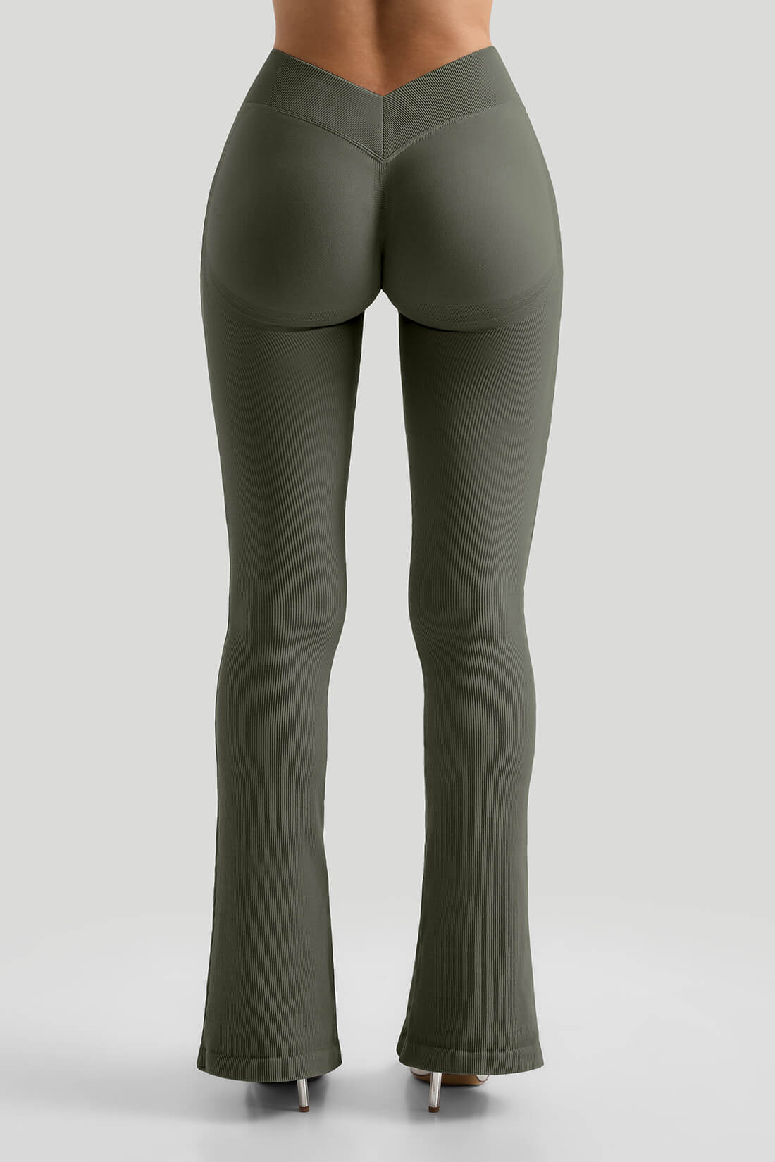 Nahtlose Leggings mit V-Taille und Bauchansatz
