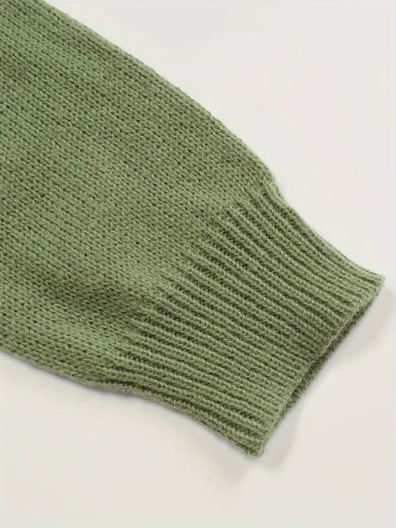 Breezy Grüner Langarmpullover mit Aufdruck