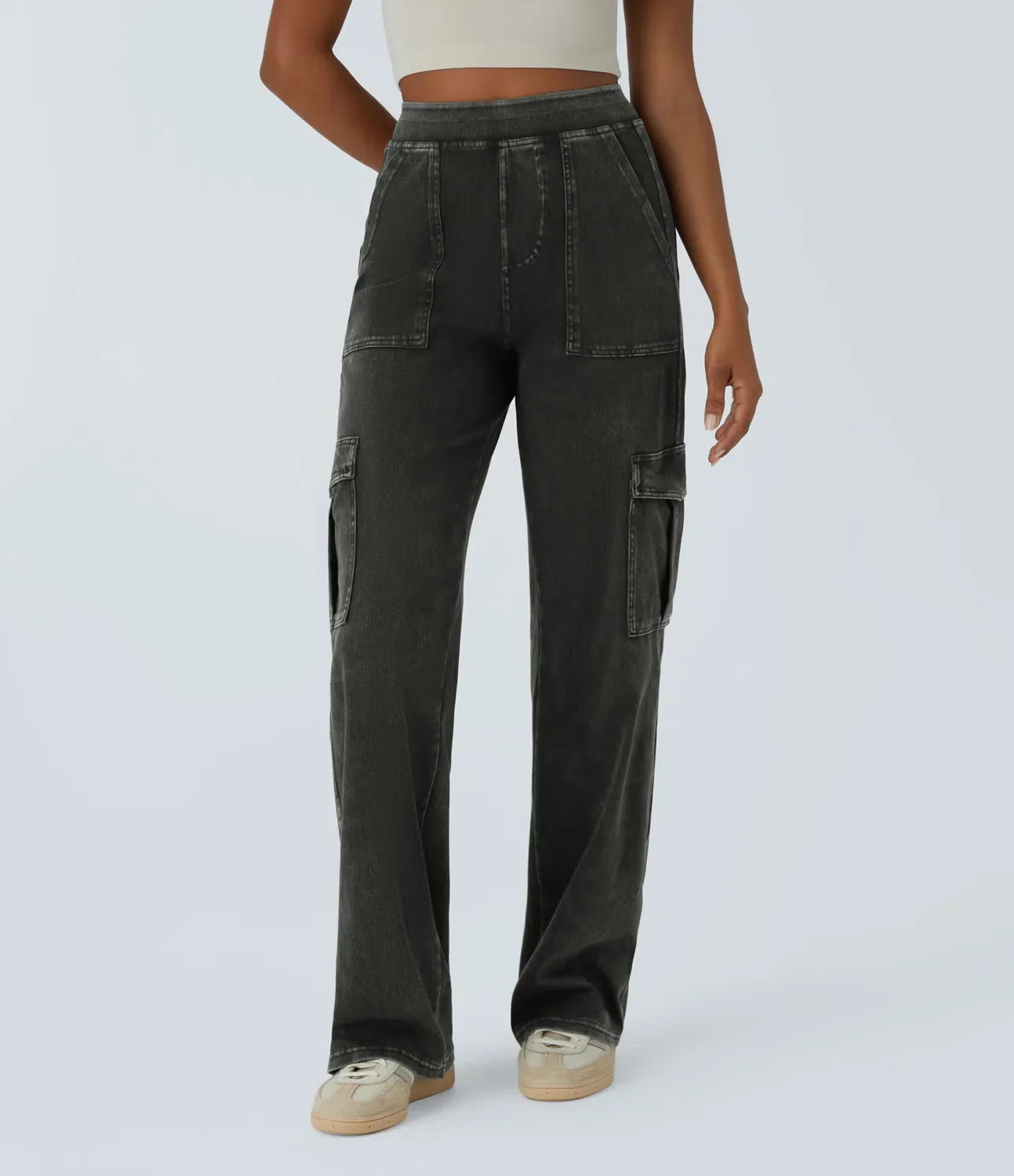 Cargo-Jeans mit mittlerer Leibhöhe