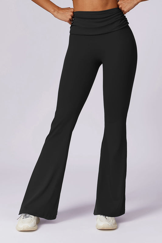 Taille ziehen Falte ausgestelltes Bein Yoga-Hose