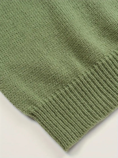 Breezy Grüner Langarmpullover mit Aufdruck