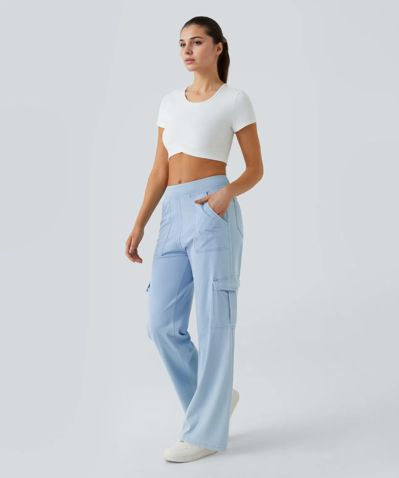 Cargo-Jeans mit mittlerer Leibhöhe
