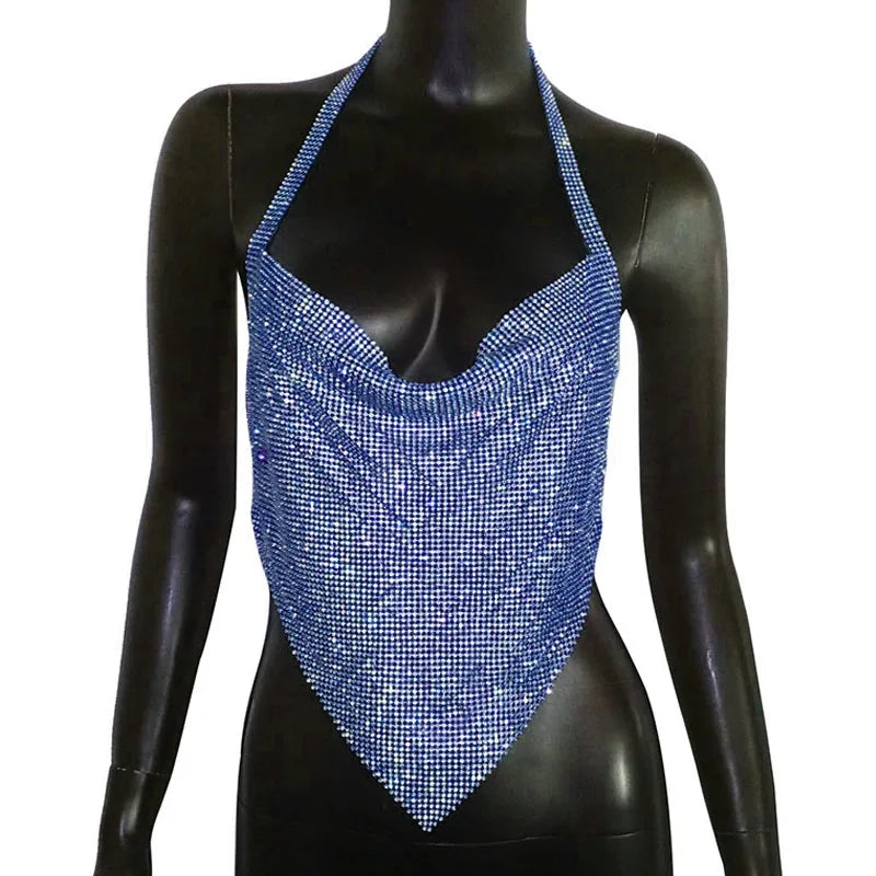 V-Ausschnitt Rückenfreies Crop-Top