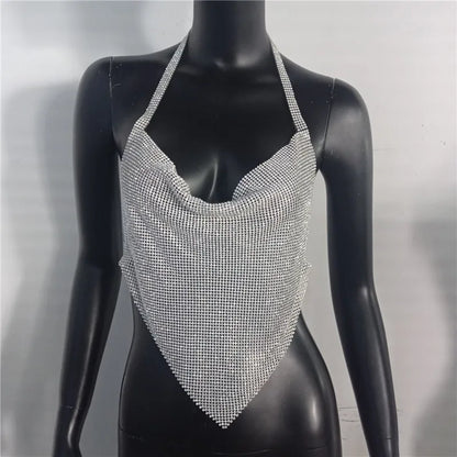 V-Ausschnitt Rückenfreies Crop-Top