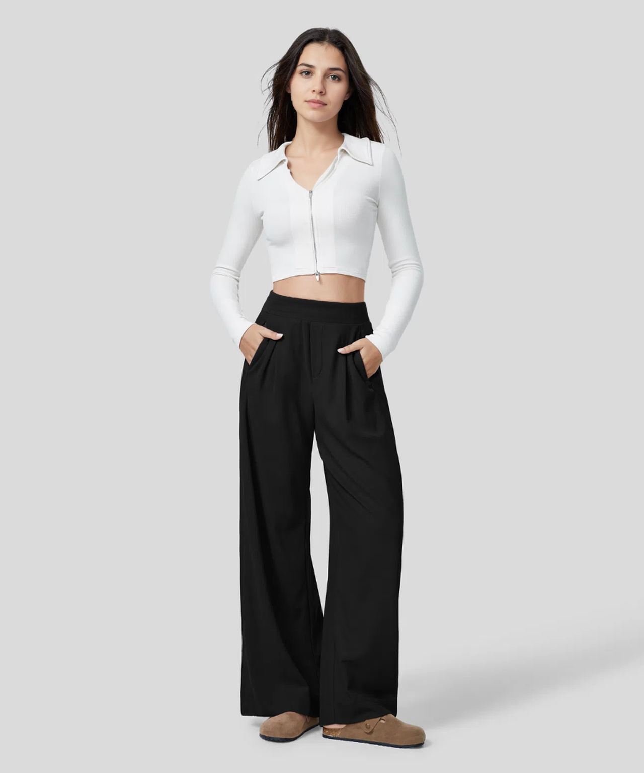 Freizeithose mit hoher Taille